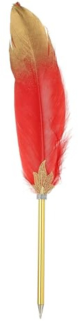 PATIKIL Pluma de Pluma， Bolígrafo de Pluma de a Granel Refinado Vintage para Caligrafía de Pluma de para Firma de Invitados en Bodas, Oficina, Rojo