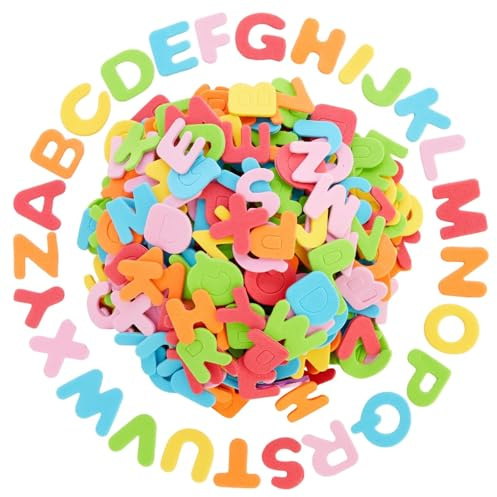 ZYWQ 156 Stück Moosgummi Selbstklebend Sticker, 6 Sets Selbstklebende Alphabete von A bis Z für Kinder (6 Farben) – Alphabet Aufkleber – Klebebuchstaben