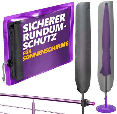 4smile Custodia protettiva per ombrellone – resistente alle intemperie per ombrellone 2 m Ø / 2 m x 1,25 m – resistente custodia per ombrellone in poliestere, copertura ombrellone, antracite