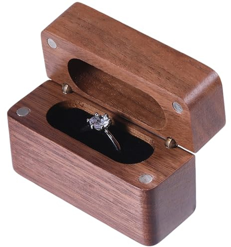 GLOBLELAND Scatola Portafedi In Legno per Cerimonia Nuziale Portafedi In Legno Scatola Portafedi Scatola Portafedi per Idee di Proposta di Matrimonio e Fidanzamento