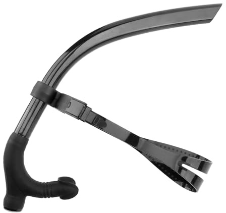 Swimmers snorkel Adult Swimmers Snorkeling Gear for Lap Swimming – Swimmer Snorkle with Swivel Headband & Liquid Silicone Mouthpiece – Adjustable Strap for Adult Men & Women Fitness
