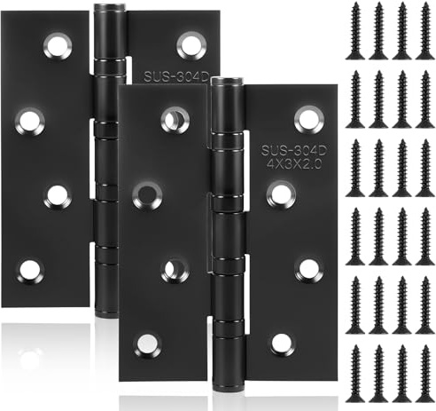 Anstore 2er Set Türscharniere 100x76x3mm, Schwere Edelstahl Scharniere | Kugellager, geräuschlos & rostfrei – ideal für Zimmertüren, Möbelbau, Gartentüren & mehr. Inkl. 24 Schrauben.
