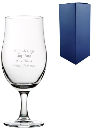Personalised Engraved Draft Stemmed Beer Glass with Gift Box | Custom Beer Glasses, Birthday Gifts for Him, Men Gifts, Best Man Groomsmen Gift
