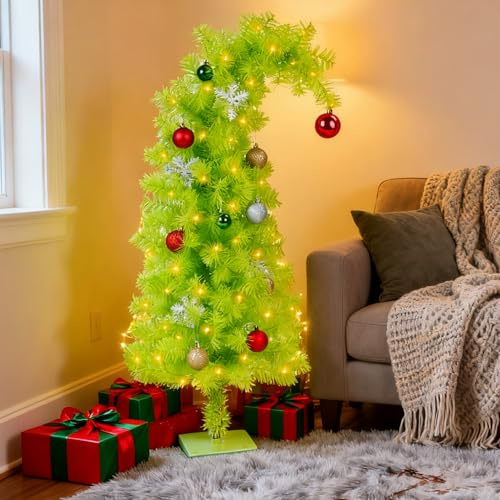 Albero di Natale artificiale da 90cm, albero di Natale artificiale illuminato, alimentato a batteria, Christmas Tree con luci LED bianche calde, decorazioni natalizie per interni e vacanze