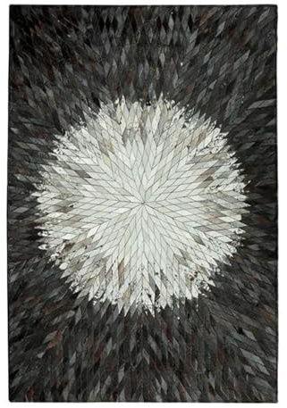 Suixtil Alfombra de Cuero Natural, Alfombra de Piel de Vaca, alfombras Redondas y Suaves de Piel de Vaca, Alfombra hipoalergénica for Chimenea, Alfombra de Cuero ecológica(160cmx230cm)