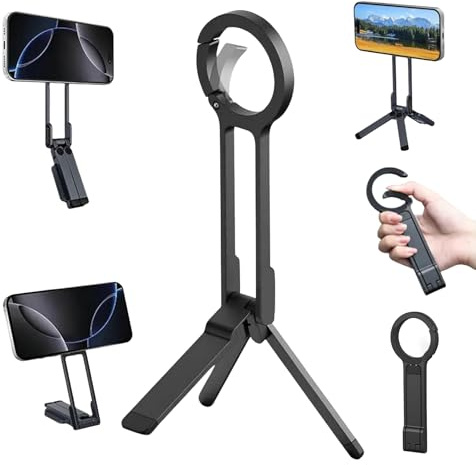 Guhupoy Ma38 Magnetic Phone Tripod, Pocket Tripod with Strong Magnet,Foldable and Multifunctional Portable Mini Ma38 Holder Compatible for IPhone and Android Phones Video, Travel and Photography