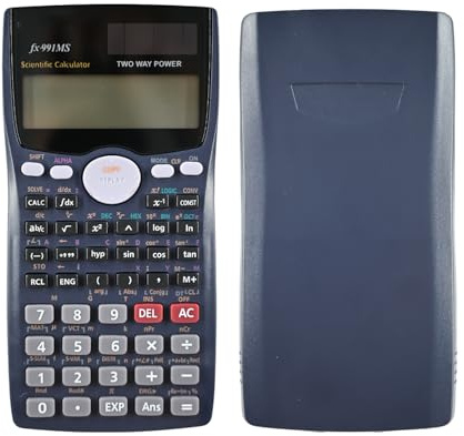 FX-991MS Scientific Calculator with 401 Functions,Engineering Scientific Calculator with 2-line Display 10+2 Digits,Solar and Battery for School Students Teachers Business Office Home,Navy Blue