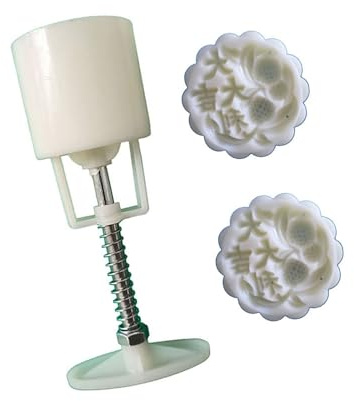 JINQIGG Moldes detallados para tartas de luna, diseño de flores, pasteles de luna a presión, perfectos para festivales y postres únicos en relieve