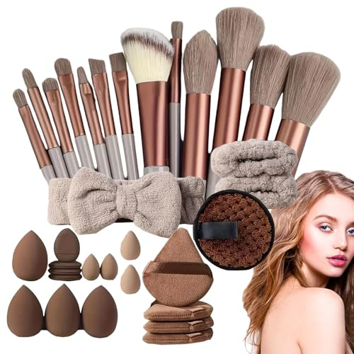 Makeup Brushes Set – 33PC Professional Cosmetic Kit | Complete Face Wash And Make-up Tools | Soft Bristles – Beauty Brush Sets SUsed For Daily Skincare Foundation Eyeshadow And Contour
