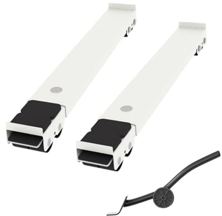 Lot de 2 bases mobiles pour machine à laver - Longueur réglable - Pour carrelage, parquet, meubles de maison - Rouleaux de déménagement robustes
