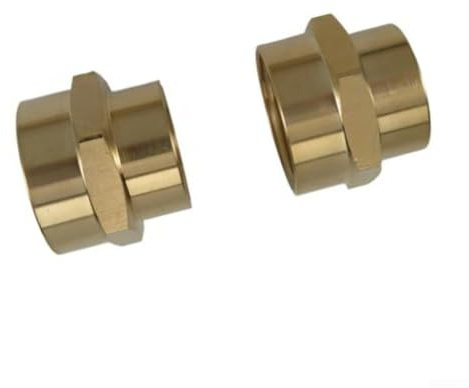 PureBowlic Brass Garden Hose Connector Adapter M22 To 3/4 GHT, Heavy Duty Leak-Free Fitting For Pressure Washer, Faucet And Irrigation Systems, Gold Tone, 1 Pack(B)