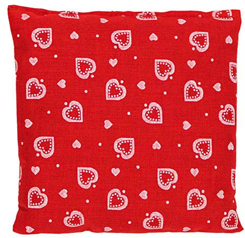 Cuscinetto termico - Semi di lino - Cuore rosso - 12x12cm - piccolo - Impacco freddo e caldo