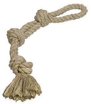Nobby Rope Toy, Spielseil doppelt Sisal-Cotton-Mix, Natur 60 cm, 600 g, 3 Knoten, 1 Stück