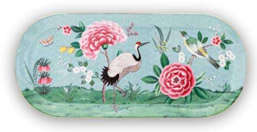 Pip Studio Tortenteller rechteckig Blushing Birds | blau - 33,3 x 15,5 cm