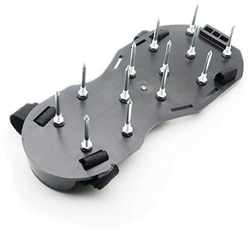 BE-TOOL Zapatos de aireación, 3 pares de zapatos aireadores de césped con 26 pinchos para césped, jardín, suelo, césped, aireación, tamaño universal (negro)