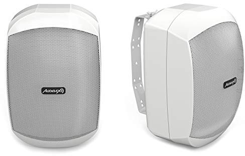 Audibax Ovo 5 Bianco - Diffusori Passivi da Scaffale HiFi Speaker - IP65 - Coppia di Diffusori da 30W Continuo in-Linea di Alimentazione 100V - Montaggio Parete Incluso - Altoparlanti con Woofer da 5