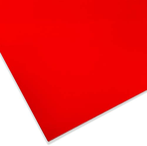 PLEXIGLAS® GS, 3 mm dick, 25 x 50 cm, Dunkelrot Transparent (3C01) | Farbiges gegossenes Acrylglas mit transparenter Wirkung; gut geeignet für Lichtobjekte, Modellbau, Displays und Zuschnitte