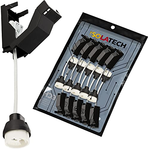 ISOLATECH 10 Douilles GU10 Céramique Avec Boîte De Connexion VDE RoHS | Céramique Anti-Feu, Pour LED Et Halogène Jusqu'À 250V/2A Et 100W, Câble 0,75mm², Connecteur Rapide VDE