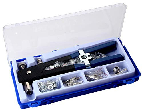 M3-M8 Blindnietmuttern Gewinde Einsatz Nietwerkzeug Nietpistole Mit Nietmutter Muttern Nietsatz Haushaltsreparaturwerkzeuge 106PCS