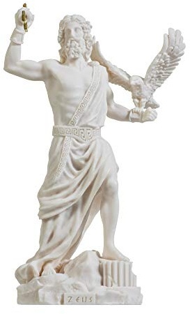 Zeus Grekisk Gud Jupiter åska Staty Statyett Alabaster 23.5cm