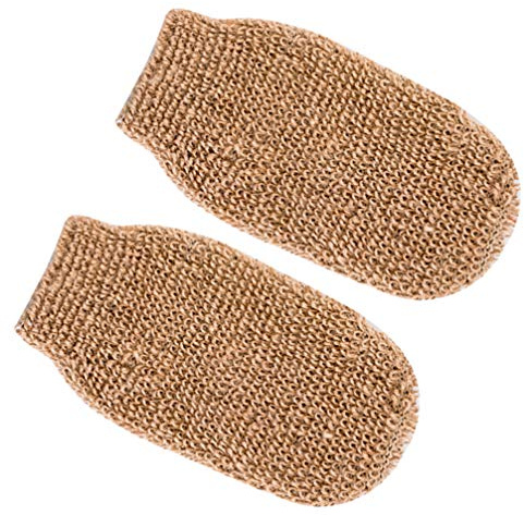 Luffa-Pinsel-Set 2 Packs Bad Dusche Handschuhe Natürliche Jute Peeling Handschuhe Bad Spa Dusche Wäscher Handschuhe für Körperpeeling