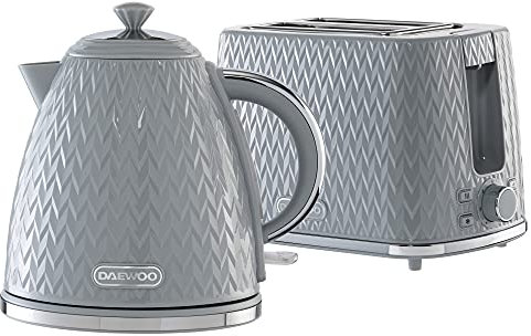 Daewoo SDA1871 Kettle and Toaster Argyle Collection, Plastic, 3 W, 1700 milliliters, Grey