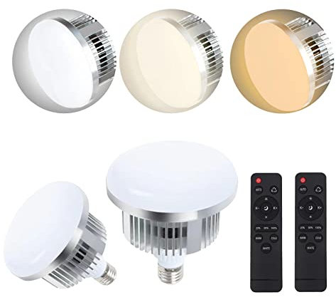 FGen 2x85W LED Photo Light E27 2700-6400K Adjustable with Remote Control LED Photo Studio Lamp Energy Saving Lighting for Softbox,Reflector and Photography