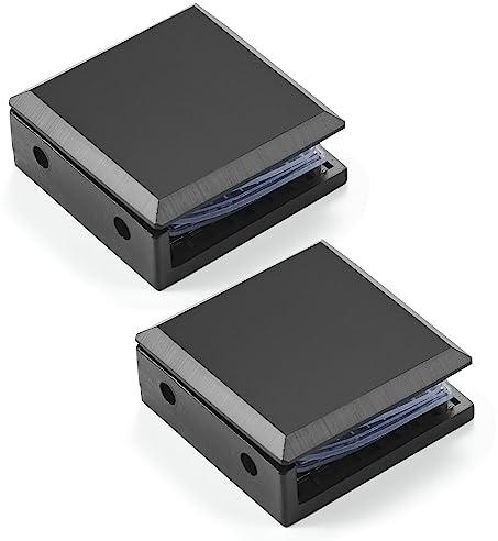 Ranbo Conector cuadrado de abrazadera de vidrio sin marco para panel fijo de puerta de ducha, abrazadera de esquina de pared a vidrio, acero inoxidable 304, 5/16 pulgadas - 1/2 pulgadas (8-12 mm) de