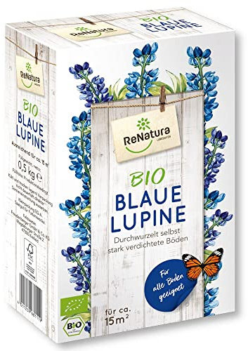 ReNatura Blaue Lupine Bio 0,5 kg Saatgut Gründüngung Zwischfruchtmischung
