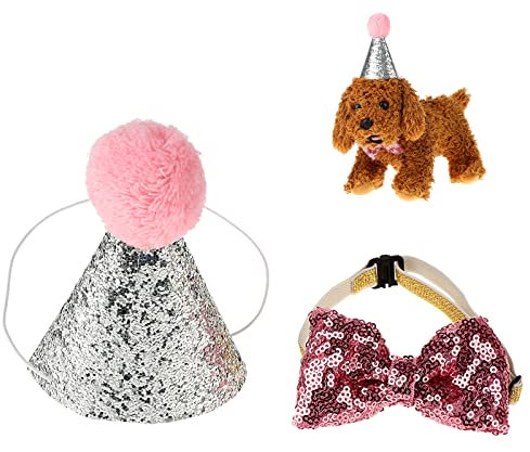 ciciglow Hundegeburtstags-Bandana, niedlicher Hundegeburtstags-Partyhut, Katze und Hund Bowknot, Welpen-Geburtstags-Outfit, Haustier-Happy-Birthday-Bandana, - und