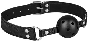 Ball-Knebel 4,4 cm EIS | Fetisch Sex-Toy Sexspielzeug | Erotik | Atmungsaktiv mit Luftlöchern | BDSM Bondage-Spiele für Männer Frauen Paare | Sex Spielzeug für Paare | Verstellbar
