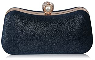 CORIOS Kopplingsväska Dam Aftonväska Brudväska Axelväska Liten Kedja Kurirväska Axelväska Elegant Messenger-Väskor för Cocktailparty Dans Ceremoni, Mörkblå, L, Elegant