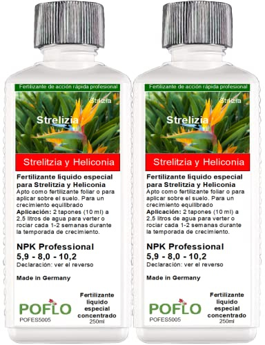 POFLO Fertilizante líquido prémium de la línea profesional para Strelitzia y Heliconia (500ml)