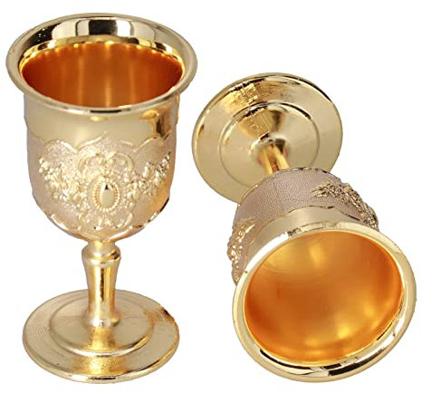Goblet2 pcs Royal Chalice,Wine Cup in Retro,Prayer Chalice in Church,Whiskey Cup,Stainless Steel Wine Glass Gift Ornament Collection in Royal Style Vintage Metal