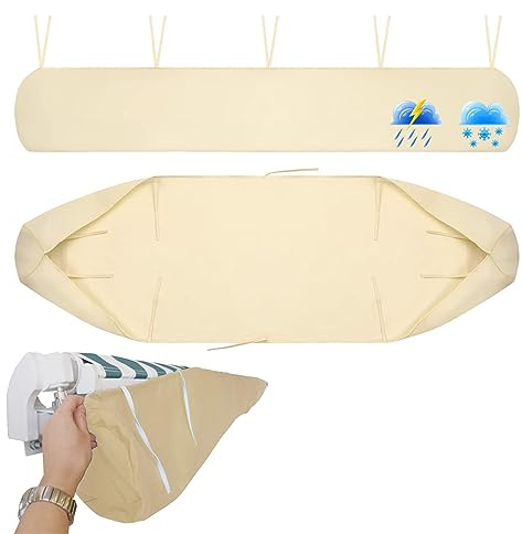 SHUOJIA Markisenabdeckung, Abdeckung Schutzhülle Markisenschutzhülle Rain Canopy Storage Bag UV-Zelt Wasserdicht Und Staubdichte Abdeckung, Schutzhülle Für Markisen, Oxford-Stoff (Beige,3M)