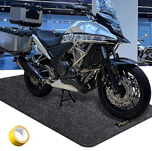 Roykaw Garagegolv matta och mekanisk dyna, motorcykelparkeringsmatta, skydda golvet från spill, droppar, stänk och fläckar, oljeabsorberande/skuren till storlek/vattentät/halkfri design – 99,8 cm x