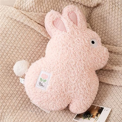 Herfair Plüschtier Tiere Kuscheltier Kissen 45 cm, Welpe Kaninchen Elefanten Dekokissen Wurfkissen Kinder, Sitzkissen für Kinderzimmer Sofa Dekoration (Kaninchen)
