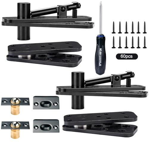Hidden Door Hinge 573LB Load-Bearing, Tuykay Stainless Steel Hidden Hinges for Doors, Heavy Duty Pivot Door Hardware Swinging Pivot Hinge 360° Rotation Invisible Door Hinges
