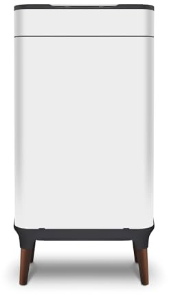 Tower T938022WHT Ozone Sensor Bin with Legs, Large 65L, Hands Free Opening, Carbon Filter, White