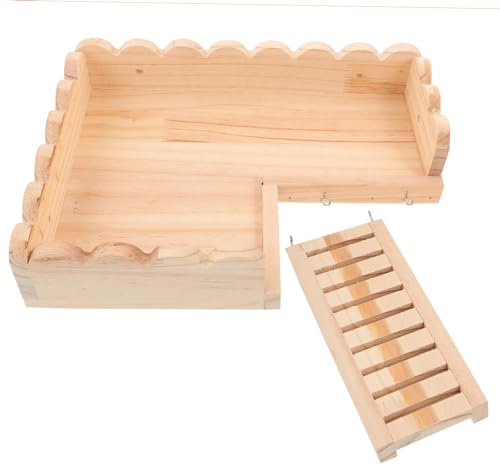 VILLFUL Holzplattform Für Hamster Krabbelleiter Aus Massivholz Spielzeugzubehör Für Kleintiere Fundamentkäfigausstattung Geeignet Für Hamster Ratten Meerschweinchen Und Mehr Leicht Zu Inst