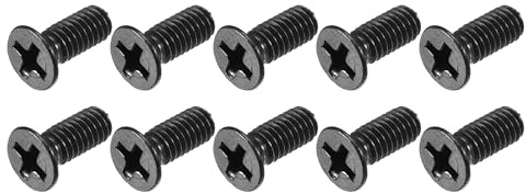 METALLIXITY Phillips Flachkopfschrauben (M4 x 10mm) 50 Stück, Karbonstahl-Maschinenschrauben - für Brillen, Uhren und andere kleine Elektronikgeräte, Schwarz