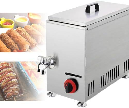 ZyKnaurral Freidora de Queso para Hot Dogs, máquina Comercial para Hacer palitos de Hot Dogs con Queso, freidora a Gas para restaurantes, Tiendas, hogares, etc. 21L