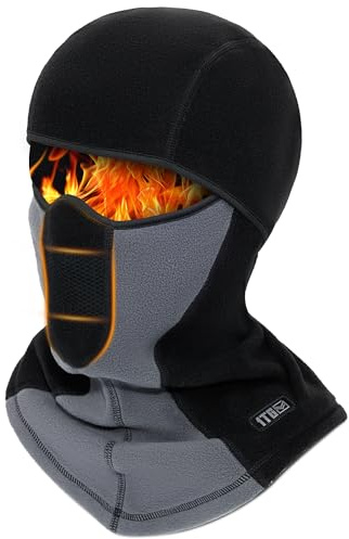 1TG Tactical Cagoule d'hiver, masque de ski, balaclava pour hommes et femmes, windproof, chaud, idéal pour le paintball, airsoft, vélo, moto, et pêche