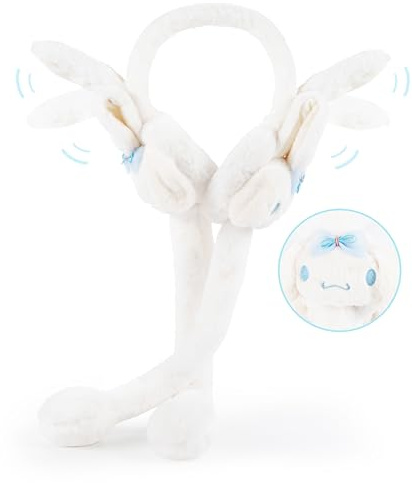 Roffatide Winter Fluffy Earmuff Cinnamoroll Ear Moving Jumping Earmuff Girl Ski Adjustable Ear Covers Ear Warmer Head Wear