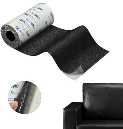 FairyPeach Selbstklebende Leder-Reparatur Patch, Reparatur Jacke Schwarz, Flicken Sofa, Autositz, Schwarzes Genarbtes Leder