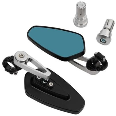 PPWIALL Motorradspiegel Lenkerendenspiegel Für Ya&ma&ha Für MT-01 MT-125 MT-25 MT-03 MT-07 MT-09 MT-10 Tracer Motorradgriffe Ende Rückspiegel Seitenspiegel Motorrad Rückspiegel 360° Drehbar(10)