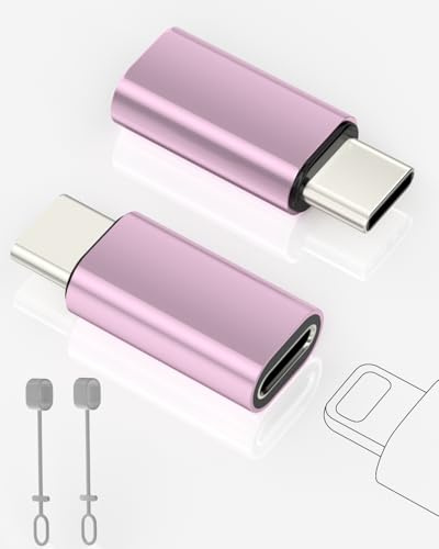 2 Pack Lightning zu USB C Adapter für iPhone 15/16/16 Pro/16 Plus/Pro Max, Samsung S24, Unterstützung von Laden und Datenübertragung, Typ C Ladekabel, Nicht für Audio/OTG/Kopfhörer/Square Reader