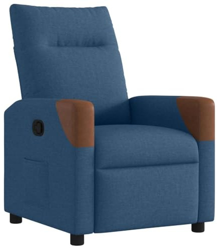 vidaXL Reclinerfåtölj blå tyg
