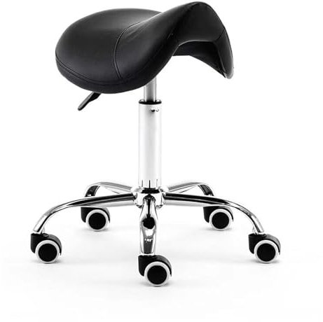 LULUMAIC Ergonomic Rolling Sattelhocker Stuhl mit Rädern Leder Sattelhocker Rolling Stuhl bequem 19 -23 hoch für Klinik Zahnarzt Spa Massage Salons Studio