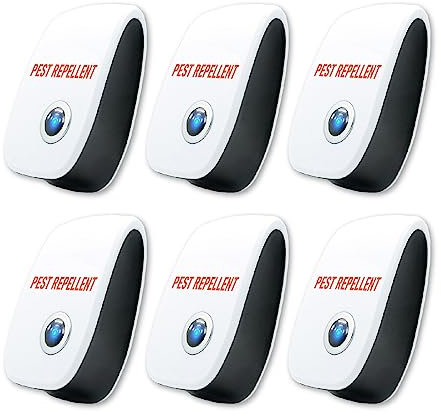 Ensemble de 6 répulsifs Anti-moustiques à Brancher - Répulsif pour Souris à Brancher - Répulsif à ultrasons pour Souris - Lutte antiparasitaire à Domicile - Répulsif à ultrasons pour Rats.